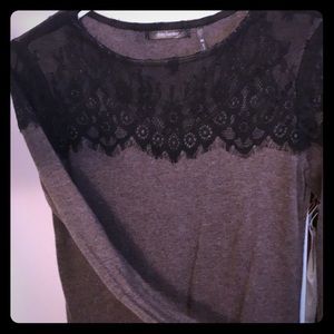 Lace top long sleeve cotton dress